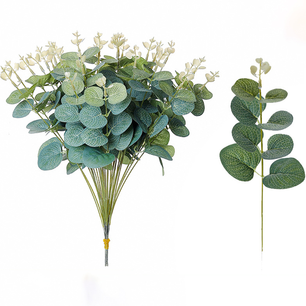 Florist Supply Vases - 20 個偽植物シルクユーカリの葉 Diy クリスマス装飾花瓶家庭菜園結婚式スクラップブッキング造花