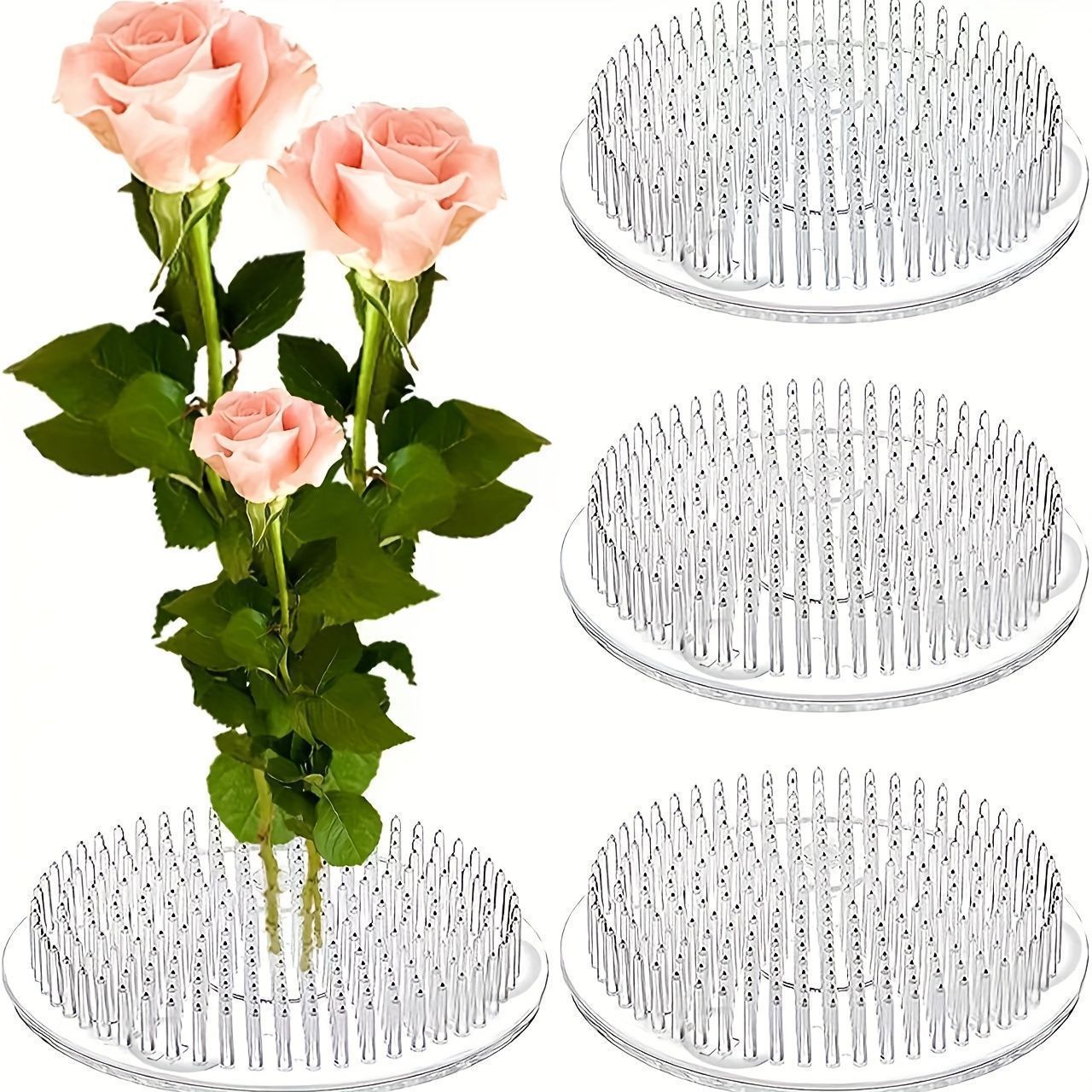 丸型生け花ステムホルダー吸盤透明フラワーアレンジメントベース - Florist Supply Vases のレビューと価格