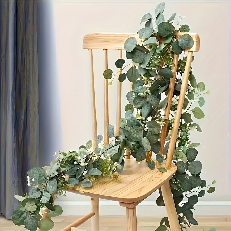 人工ユーカリのリース、フェイクグリーンのつる、壁掛けガーラン - Eucalyptus Preserved のレビューと価格