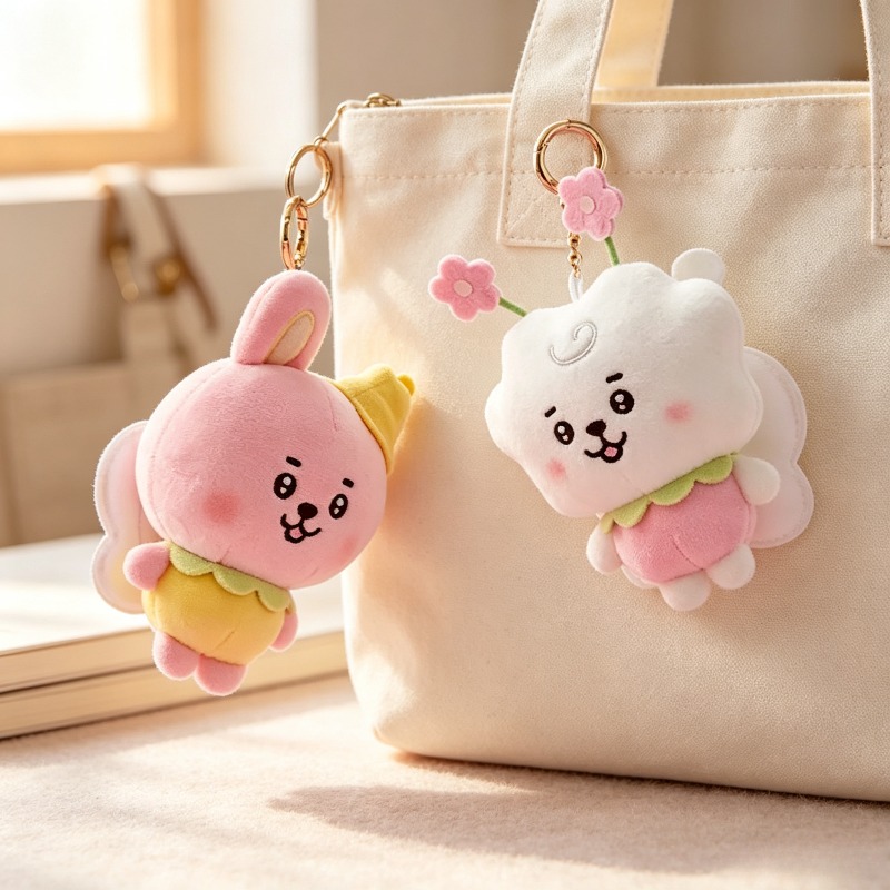 BT21 桜の花シリーズ ぬいぐるみキーホルダー かわいい  - Supply Florist のレビューと価格